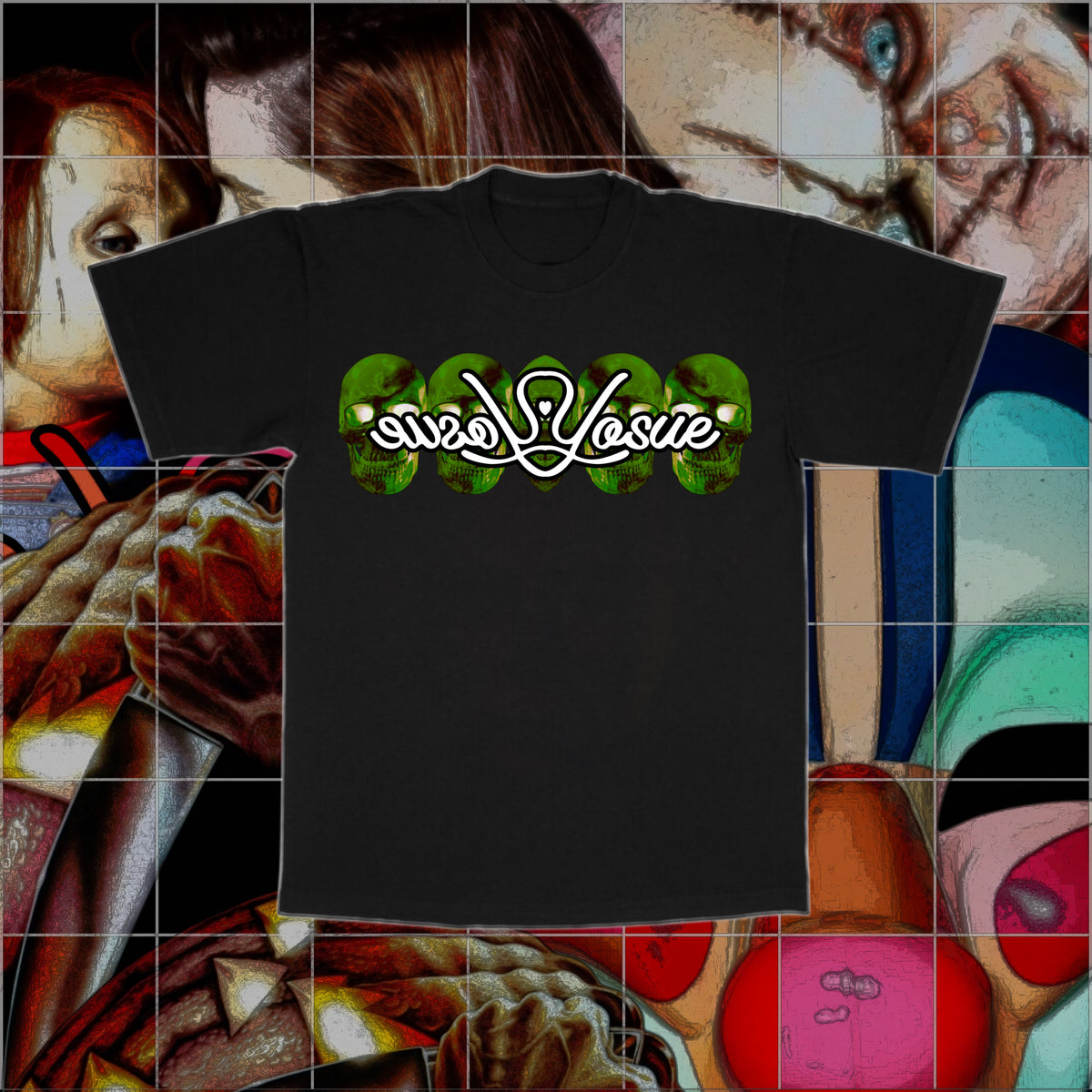y0sue Halloween Skull Tee